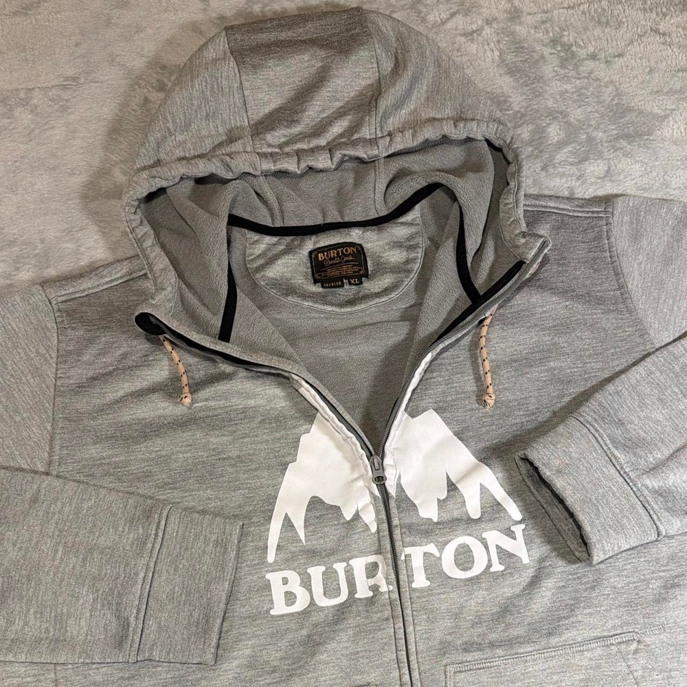 Vintage Burton Dryride Mountain Logo Zip Hoodie | Gray | XL